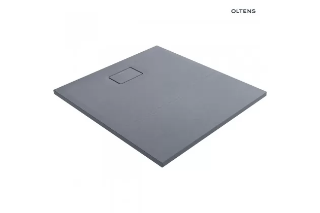 Oltens Bergytan brodzik prostokątny 100x90 cm RockSurface szary beton