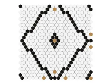 Mini Hexagon Rombdance Black Matt 50,2x52,3 - mozaika ścienna