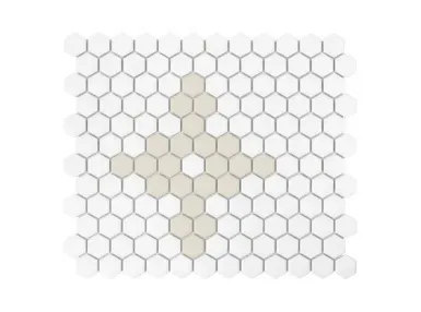 Mini Hexagon Floret Matt 30x26 - mozaika gresowa