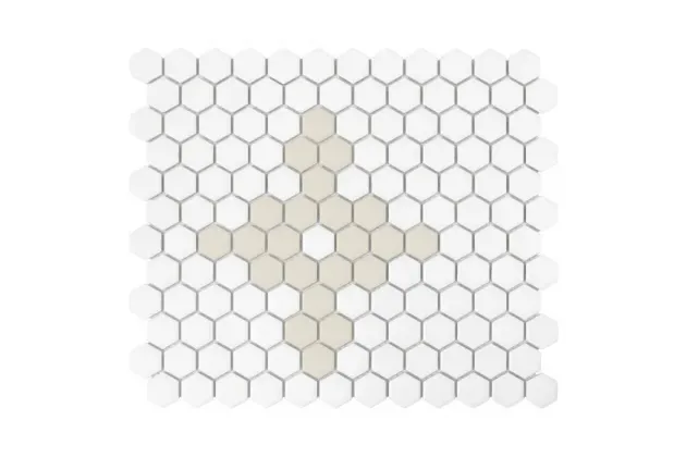 Mini Hexagon Floret Matt 30x26 - mozaika gresowa